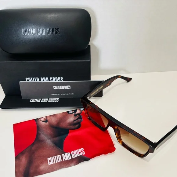 Authentic CUTLER AND GROSS Brown Tortoise Sunglasses - New with Packaging - Picture 2 of 7